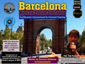 Barcelona - España - 02/noviembre/2019 - Certificación Mundial en Personal Training - Curso de Tecnicas modernas de Entrenamiento - De las 09h a las 13h