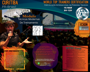 Curitiba – Brasil – 15/março/2020 – Técnicas Modernas de Treinamento – Certificação Internacional em Personal Training