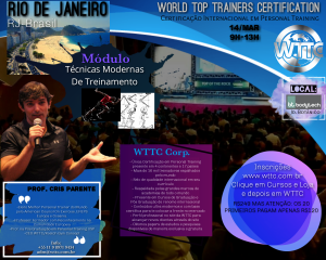 Rio de Janeiro – Brasil – 14/março/2020 – Técnicas Modernas de Treinamento – Certificação Internacional em Personal Training