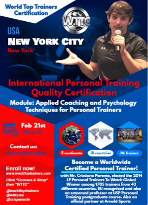 New York – USA – Feb 21st 2024 – International Personal Training Quality Certification – Module: Applied Coaching Ans Psychology Techniques For Personal Trainers (06pm-09pm ET)